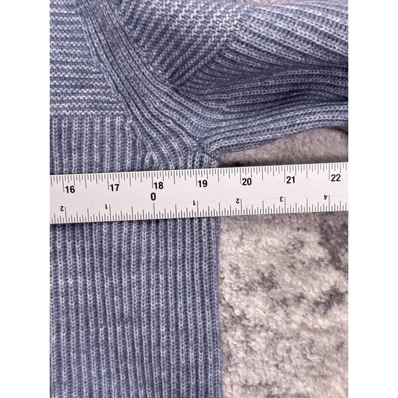REISS Sweater Medium Mens Ice Blue Ribbed Crewneck Jumper - Picture 4 of 9
